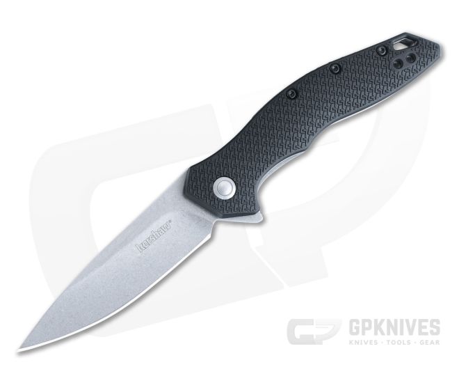 Kershaw Shoreline Black FRN Handle Stonewash Drop Point Assisted Flipper 1845 - KS-1845