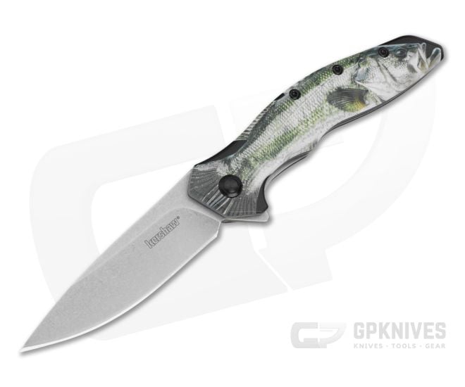 Kershaw Shoreline Bass Stonewash Assisted Flipper - KS-1845BASS