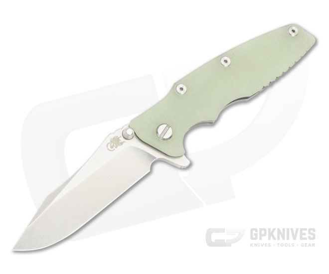 Hinderer Eklipse 3.5 Spearpoint Translucent Green G10 Stonewash - HK-1846