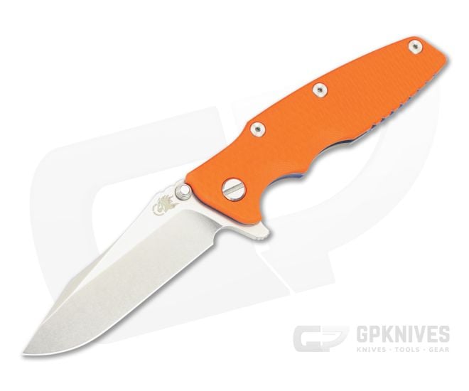 Hinderer Eklipse 3.5 Spearpoint Orange G10 Stonewash Blue - HK-1849