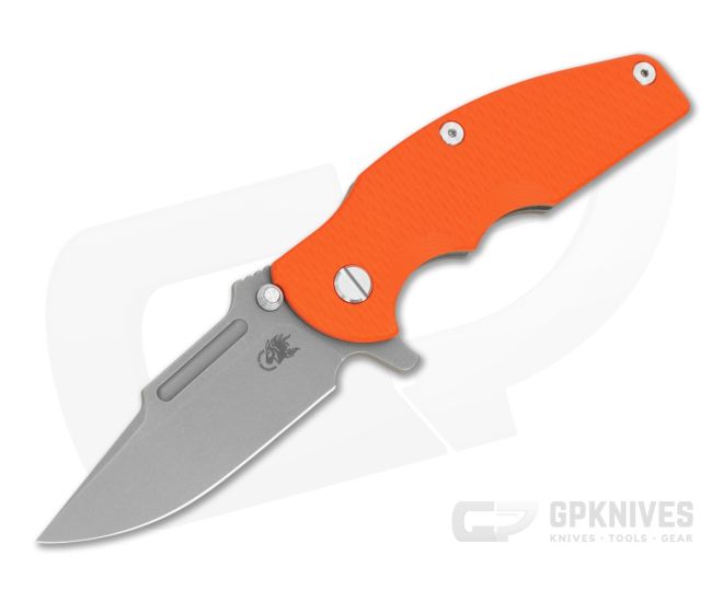 Hinderer Jurassic Frontier Clip Point WF MagnaCut Orange G10 Working Finish - HK-1899
