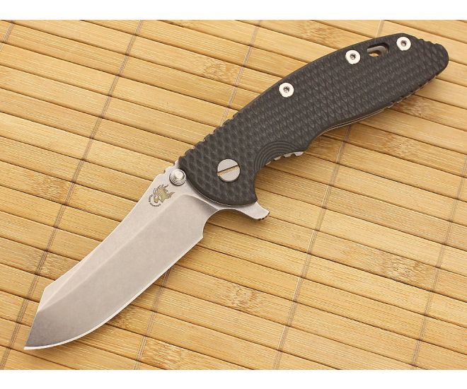 Hinderer Knives XM-18 3.5" Black and White G10 Skinner Flipper - HK-XM-18BW-35SKF