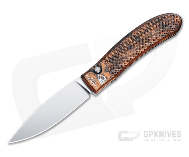 Piranha P18 Toxin Automatic Orange Aluminum Handle Mirror Polished 154CM Drop Point Blade 18O - PRN-18O