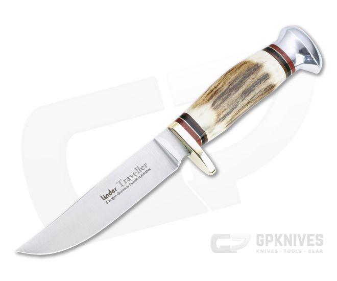 Linder Knives Traveller II Bowie Stag Handle Fixed Blade 190111 - LD-190111