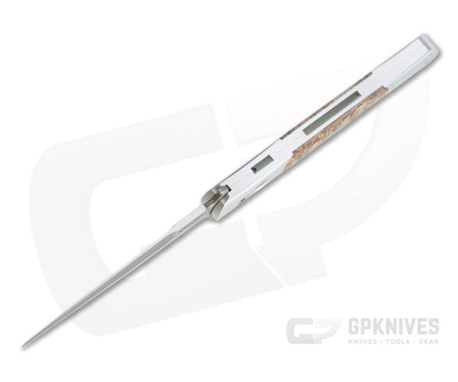 Protech Knives Large Don Satin 154CM Maple Inlays Satin Silver Automatic Knife 1908-MAPLE - PT-1908-MAPLE