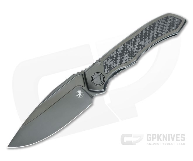 Microtech Anax Folder Integral Titanium Handle With Carbon Fiber Inlay DLC M390 Drop Point 190C-1-DLCTCFITI - MT-190C-1-DLCTCFITI