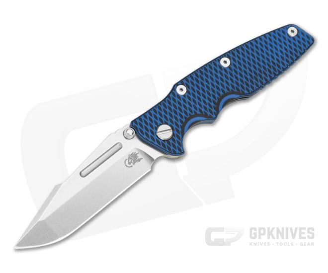 Hinderer Eklipse 3.5 Skinny Fullered Harpoon Spanto Non Flipper Blue/Black G10 Stonewash Blue - HK-1929