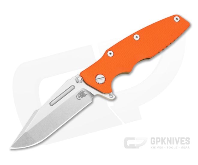 Hinderer Eklipse 3.5 Skinny Fullered Harpoon Spanto Orange G10 Stonewash Bronze - HK-1930