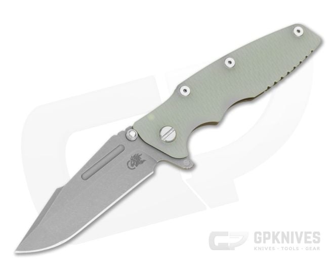 Hinderer Eklipse 3.5 Skinny Fullered Harpoon Spanto Translucent Green G10 Battle Bronze - HK-1931