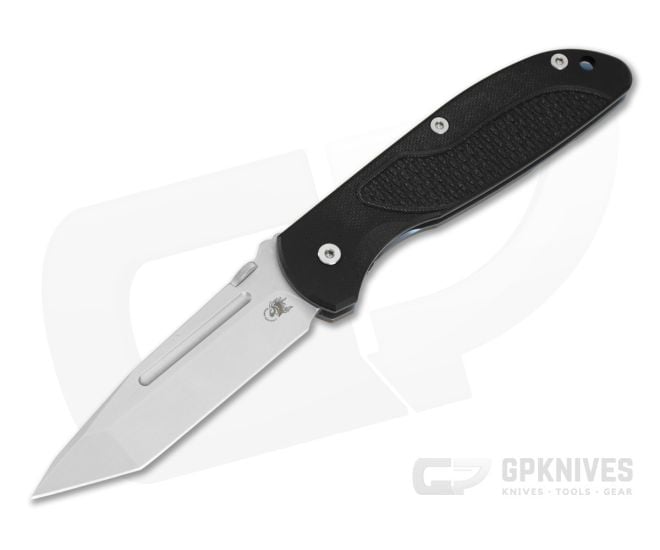 Hinderer Firetac Tanto Black G10 Blue Bead Blast Titanium and Bead Blast 20CV Folding Knife (3.56") - HK-1937