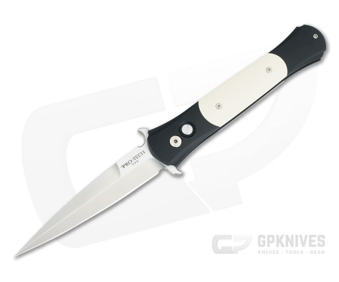 Protech Large Don Tuxedo Ivory Micarta Satin Blade - PT-1951