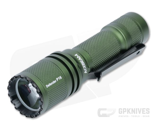 Maratac Exclusive Acebeam Tactical Defender P16 Dual Switch 1800 Lumen Flashlight OD Green - MAR-195