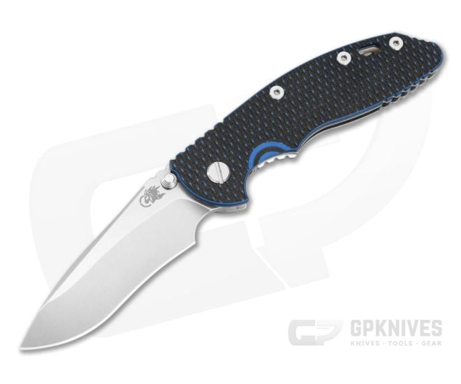 Hinderer XM-18 3.5" Recurve Non-Flipper Blue/Black G10 Stonewashed Titanium and MagnaCut Stonewashed Folding Knife (3.50" Blade) - HK-1960