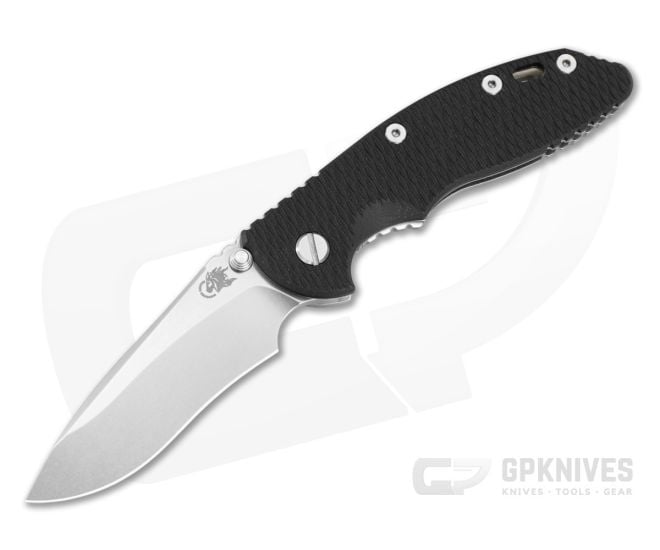 Hinderer XM-18 3.5" Recurve Non-Flipper Black G10 Stonewashed Titanium and MagnaCut Stonewashed Folding Knife (3.50" Blade) - HK-1961