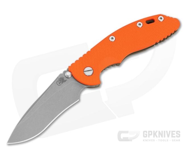 Hinderer XM-18 3.5" Recurve Non-Flipper Orange G10 Battle Bronze Titanium and MagnaCut Working Finish Folding Knife (3.50" Blade) - HK-1964