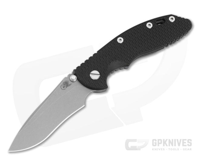 Hinderer XM-18 3.5" Recurve Non-Flipper Black G10 Battle Blue Titanium and MagnaCut Working Finish Folding Knife (3.50" Blade) - HK-1966