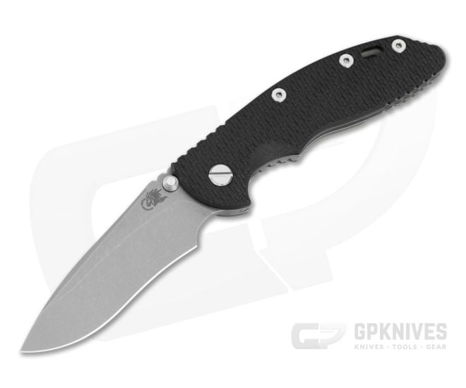 Hinderer XM-18 3.5" Recurve Non-Flipper Black G10 Working Finish Titanium and MagnaCut Working Finish Folding Knife (3.50" Blade) - HK-1967