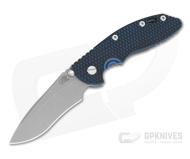 Hinderer XM-18 3.5" Recurve Non-Flipper Blue/Black G10 Working Finish Titanium and MagnaCut Working Finish Folding Knife (3.50" Blade) - HK-1968