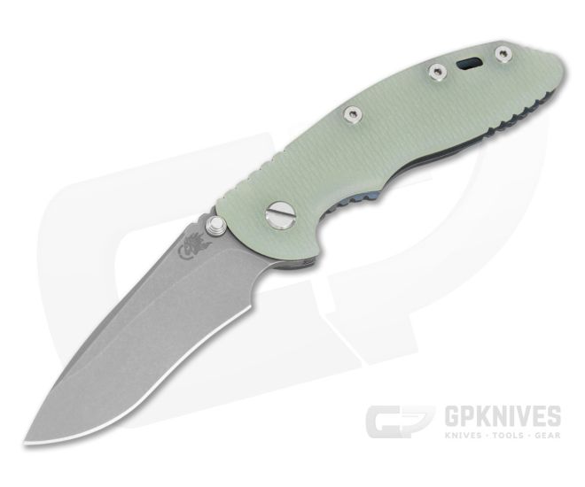Hinderer XM-18 3.5" Recurve Non-Flipper Translucent Green G10 Battle Blue Titanium and MagnaCut Working Finish Folding Knife (3.50" Blade) - HK-1970