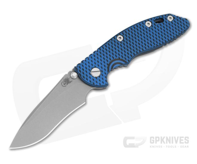 Hinderer XM-18 3.5" Recurve Non-Flipper Blue/Black G10 Battle Blue Titanium and MagnaCut Working Finish Folding Knife (3.50" Blade) - HK-1971
