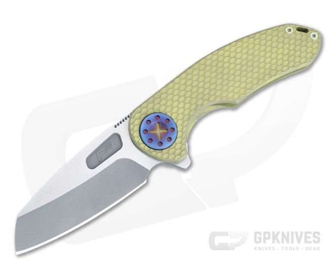 Curtiss Knives F3 Medium Yellow SPM-Milled Two-Tone Magnacut Wharncliffe Flipper CK-19 - CK-19