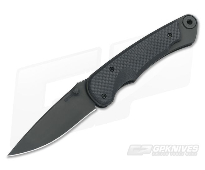 Spartan Blades Akribis "Black Out" Black Handle w/Carbon Fiber - SB-1BKBKCF