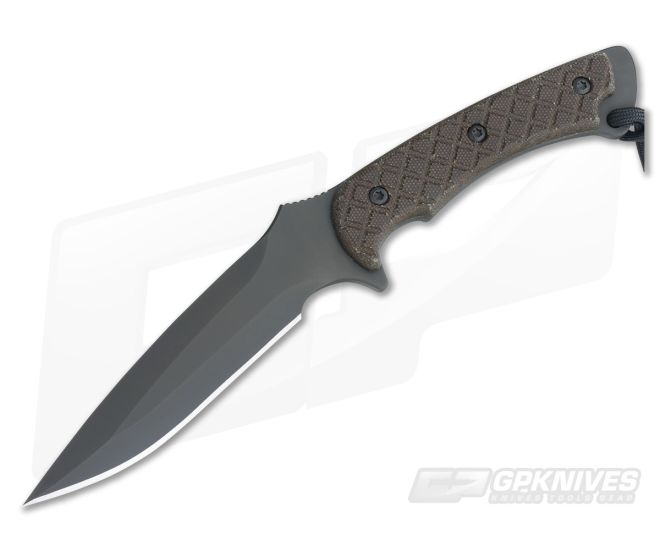 Spartan Blades Ares Fighter Black Blade Green Micarta Black Kydex - SB-1BKGRKYBK
