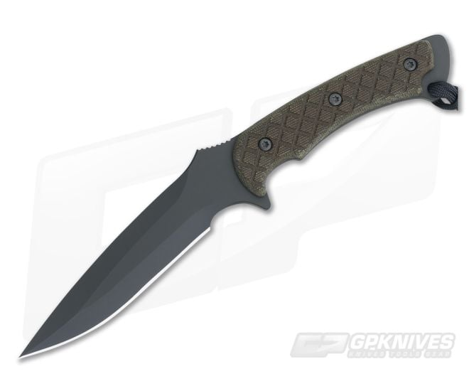 Spartan Blades Ares Fighter Black Blade Green Micarta Black Nylon - SB-1BKGRNLBK