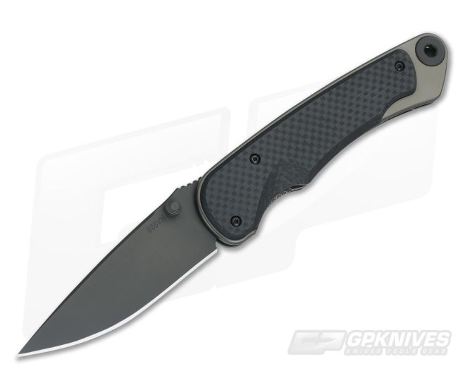 Spartan Blades Akribis Folding Knife Meteorite Handle w/Carbon Fiber Black Blade - SB-1BKMGCF