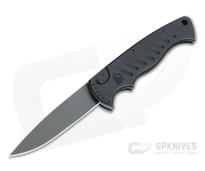 Piranha P1 Pocket Tactical PVD 154CM Black Button Lock Automatic - PRN-1BKT