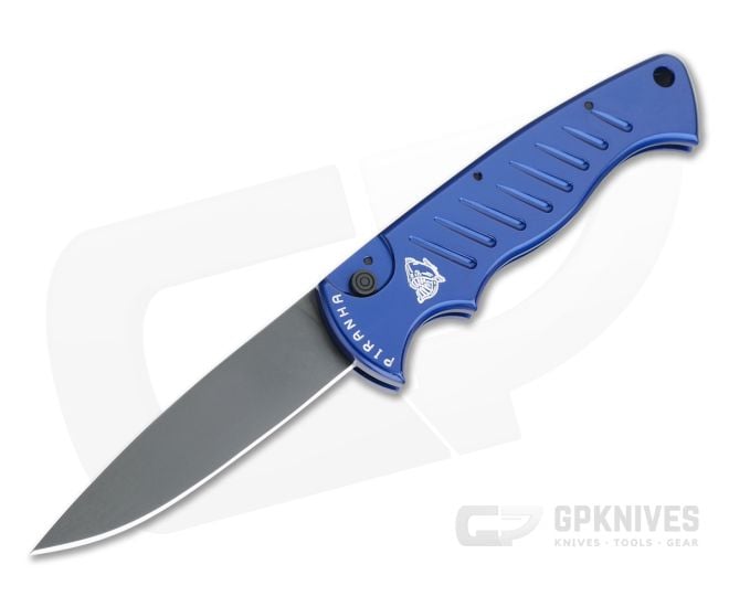 Piranha P1 Pocket Tactical PVD 154CM Blue Button Lock Automatic - PRN-1BT