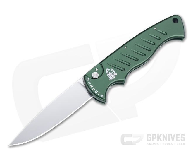 Piranha P1 Pocket Mirror 154CM Green Button Lock Automatic - PRN-1G