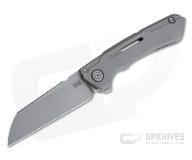 WE Knives 2003A Mini Buster Wharncliffe Polished Bead Blast 20CV Matte Gray Titanium Frame Lock Flipper - WE-2003A
