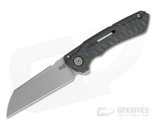 WE Knives x Snecx Mini Buster Tiger Stripe Flamed Titanium - WE-2003C
