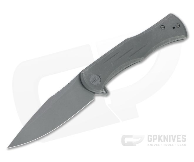 WE Knives Primoris Gray Stonewashed 20CV Gray Titanium Frame Lock Flipper WE20047A-1 - WE-WE20047A-1