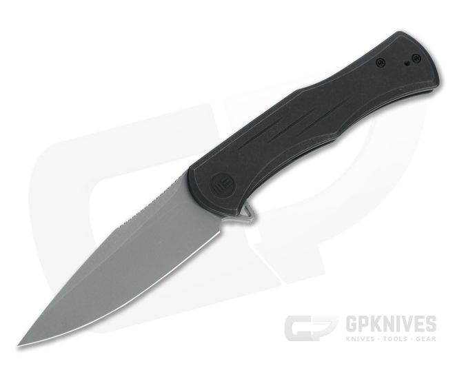 WE Knives Primoris Gray Stonewashed 20CV Black Titanium Frame Lock Flipper WE20047A-2 - WE-WE20047A-2