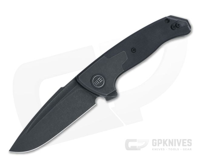 WE Knives x Elishewitz Press Check Drop Point Black Stonewashed 20CV Black G10 Titanium Flipper WE20078B-1 - WE-WE20078B-1