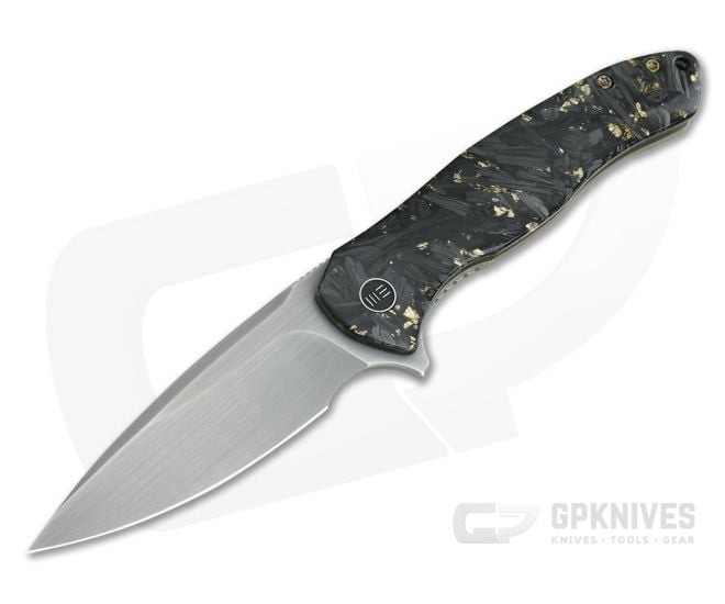 WE Knives Kitefin LE Gold Shred Carbon Fiber Resin 20CV Titanium Frame Lock Flipper 2009A - WE-2009A