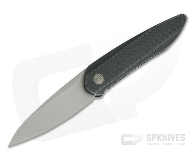 WE Knives 2010B Black Void Opus Stonewashed 20CV Carbon Fiber Black Titanium Front Flipper - WE-2010B
