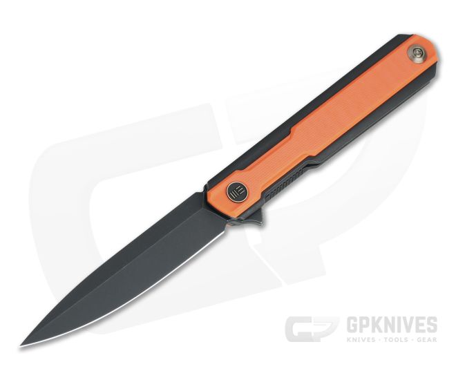 WE Knives Peer Ostap Hel Black Stonewashed 20CV Orange G10 Black Titanium Flipper 2015B - WE-2015B