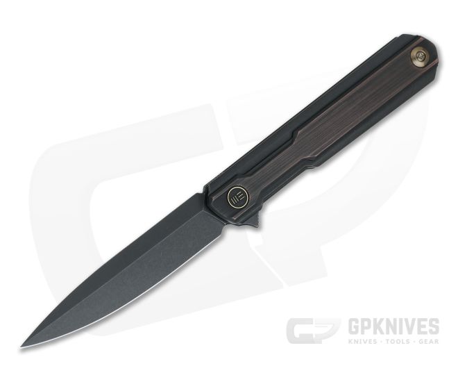 WE Knives Peer Ostap Hel Black Stonewashed 20CV Copper Black Titanium Flipper 2015F - WE-2015F