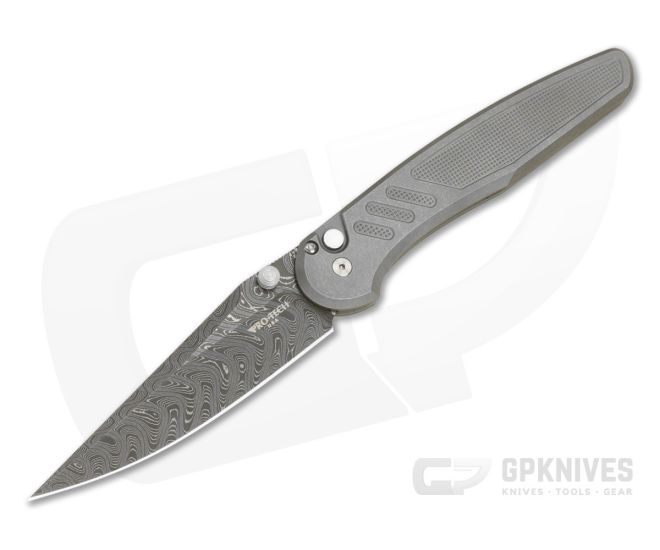 Protech Avalon Custom Steel Handle Damascus Blade - PT-2026AVALON-CUSTOM005