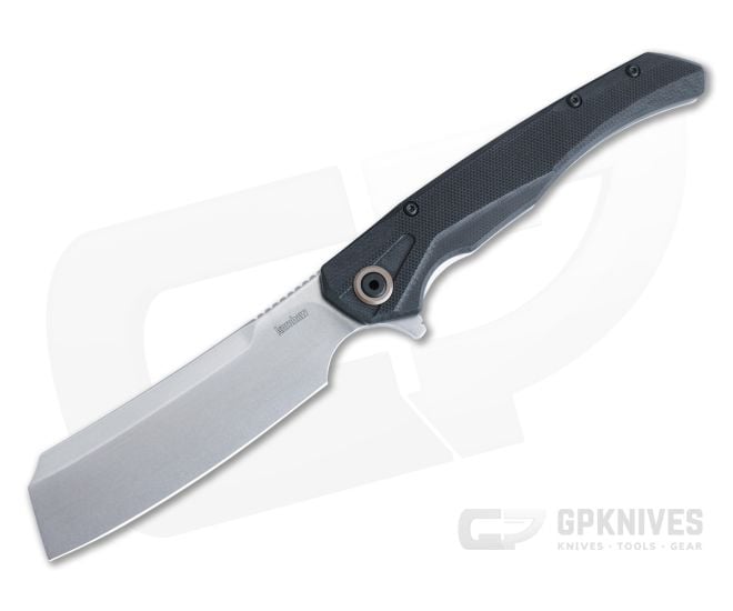 Kershaw Strata Cleaver Textured Black G10 and Steel Frame Lock Handle Stonewash D2 Flipper 2078 - KS-2078