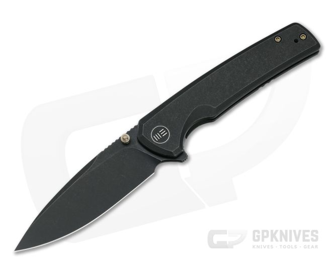 WE Knives Subjugator Black Stonewashed 20CV Black Titanium Frame Lock Flipper WE21014C-5 - WE-WE21014C-5