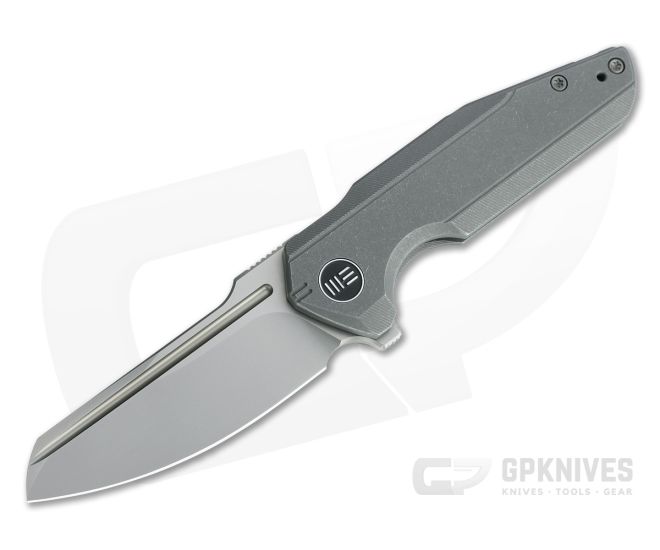 WE Knives Starhawk Flipper Blasted 20CV Stonewashed Gray Titanium Folder WE21017-1 - WE-WE21017-1
