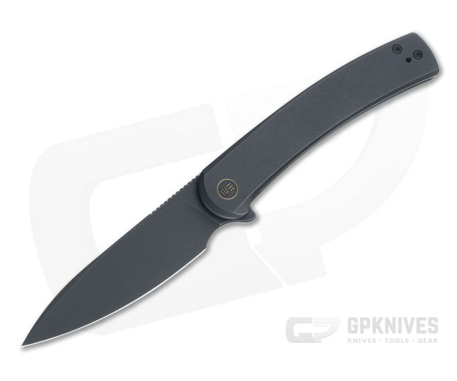 WE Knives Upshot Limited Black Stonewashed 20CV Titanium Frame Lock Flipper 2102B - WE-2102B