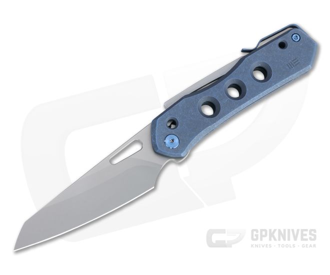 WE Knives x Snecx Vision R Superlock Blasted 20CV Stonewashed Blue Titanium Folder WE21031-3 - WE-WE21031-3