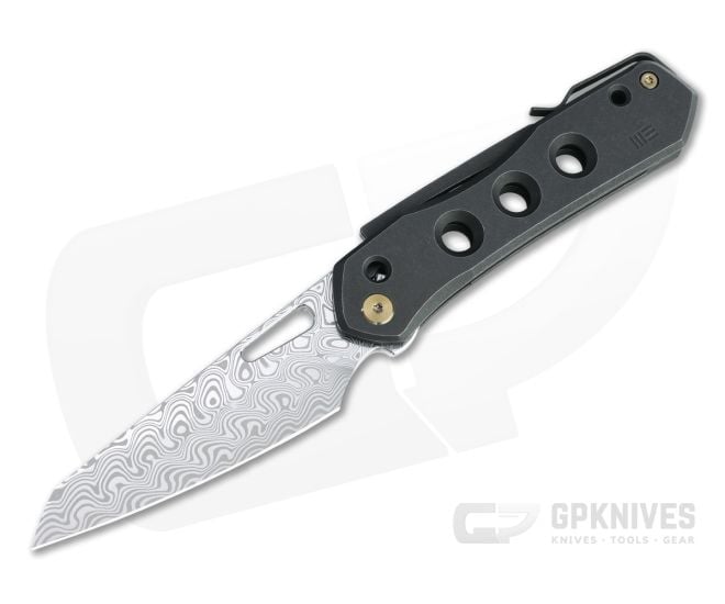 WE Knives x Snecx Vision R Superlock Damasteel Stonewashed Black Titanium Folder WE21031-DS1 - WE-WE21031-DS1