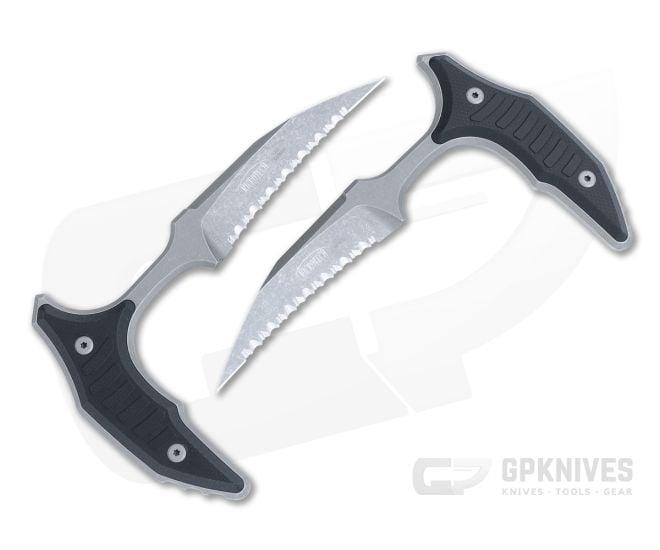 Microtech Bee Push Daggers Set Of Two Black G10 Handles Apocalyptic M390 Fully Serrated Blades 218D-12APGTBKS - MT-218D-12APGTBKS