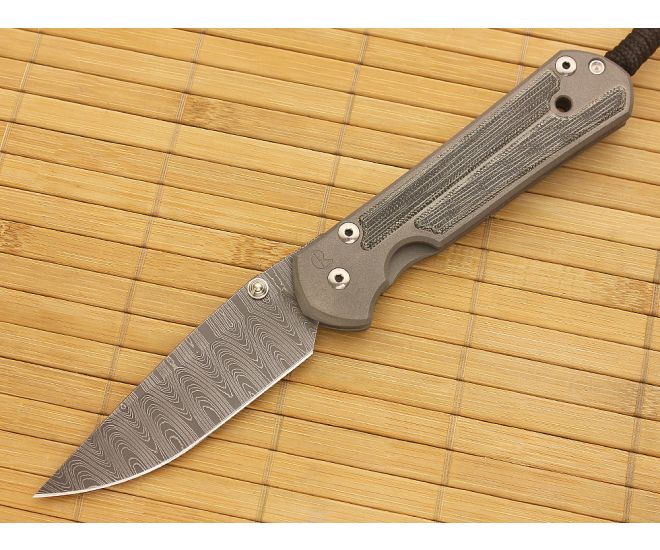 Chris Reeve Large Sebenza 21 Micarta Inlay Ladder Damascus - CRK-21SBLGMCLD